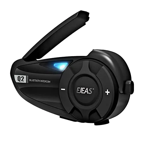EJEAS ▫️ Q2 Intercomunicador para Capacete de Moto, Intercomunicador Bluetooth 5.1 com Redução de Ruído FM e CVC, Som e Ligação Estável para Intercomunicador Full Duplex para 2 Pessoas (Pacote de 2) 4