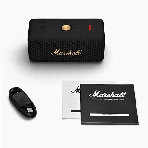 Marshall ▫️ Emberton II: Altifalantes Bluetooth portáteis, sem fios, emparelháveis, com classificação IP67 (resistentes ao pó e à água), mais de 30 horas de autonomia de reprodução - Preto 7