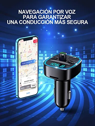 Mohard ▫️ Transmissor FM Bluetooth para carro com duas portas USB (5 V/2,4 A e 1 A) 6