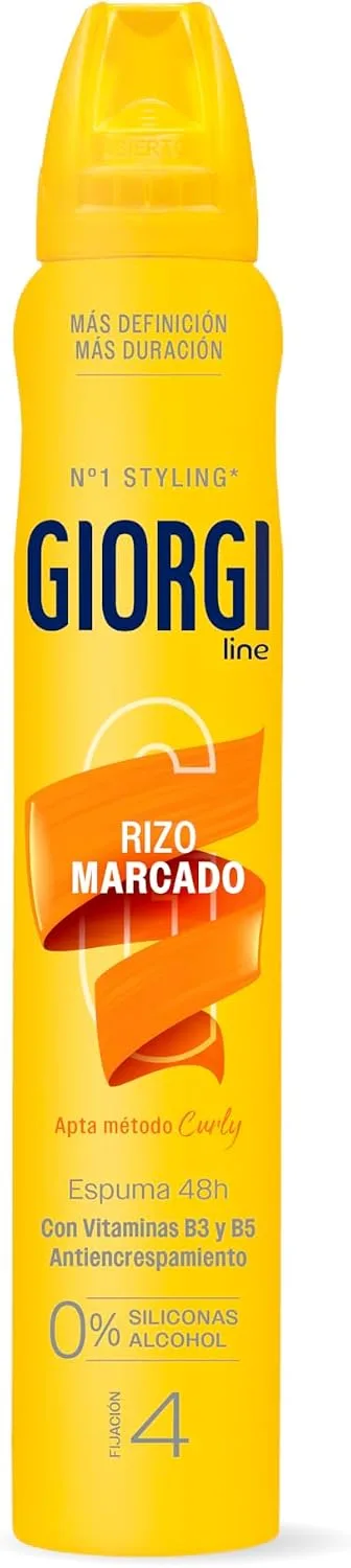 Giorgi Line ▫️ Espuma para Cachos Marcados 24H, Fixação 4, Método Curly - 250 ml