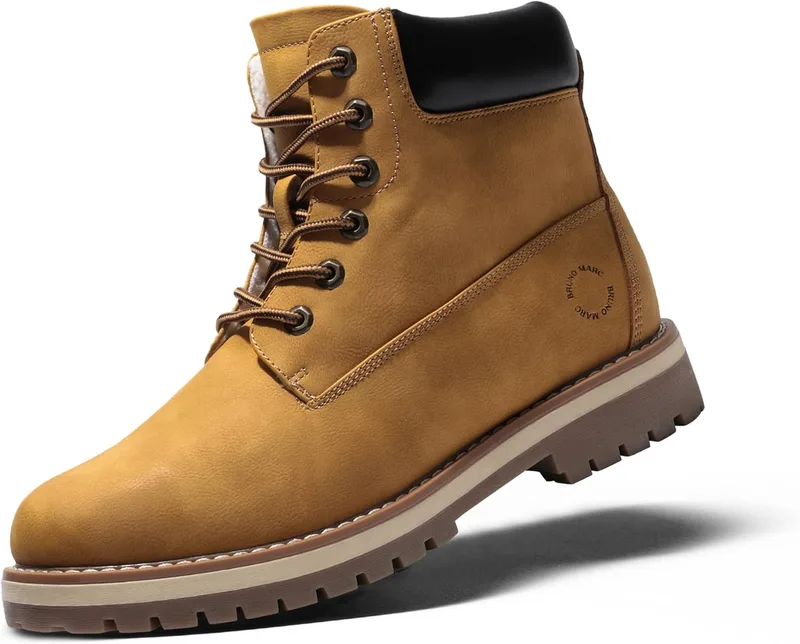 Bruno Marc ▫️ Botas de neve para homem Botas quentes de inverno resistentes ao deslizamento Botas de trekking Hiking Sapatos repelentes de água ao ar livre