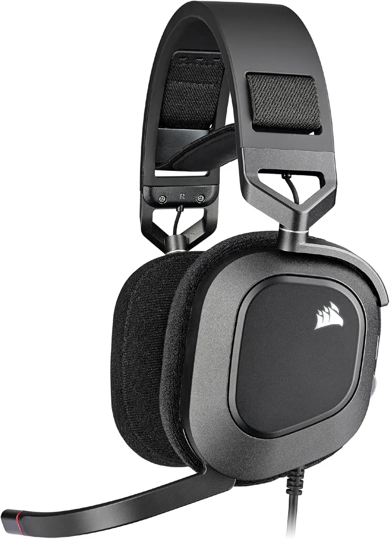 Corsair ▫️ Auscultadores para jogos HS80 RGB USB com microfone - Som surround Dolby 7.1 - Microfone omnidirecional - Compatível com iCUE - PC - Preto