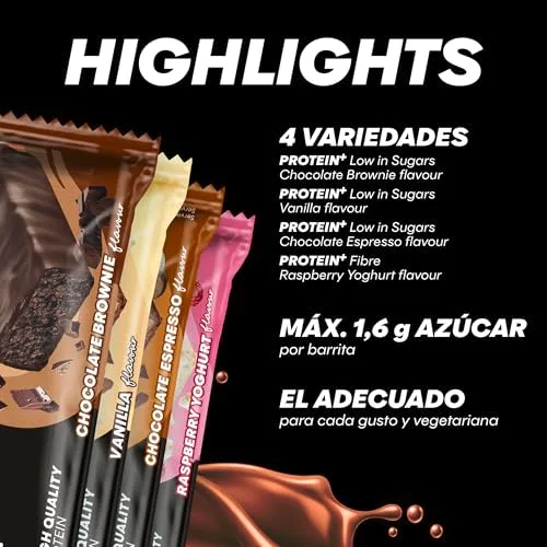 PowerBar ▫️ Protein Plus - Caixa com vários sabores e baixo teor de açúcar - 16x35 g - Barras proteicas com fibra 5