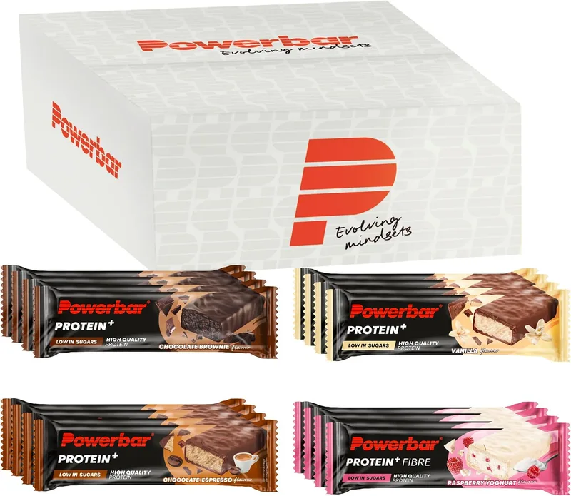 PowerBar ▫️ Protein Plus - Caixa com vários sabores e baixo teor de açúcar - 16x35 g - Barras proteicas com fibra