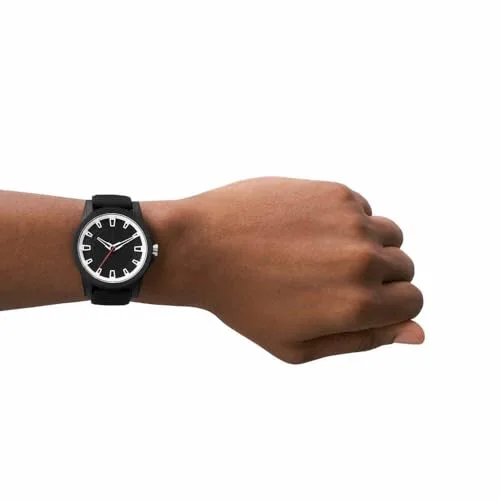 Armani Exchange ▫️ Relógio de homem movimento de quartzo com três ponteiros e caixa de 44 mm com bracelete em silicone 2