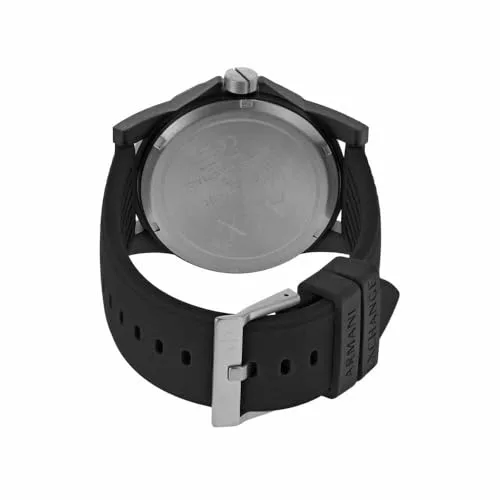 Armani Exchange ▫️ Relógio de homem movimento de quartzo com três ponteiros e caixa de 44 mm com bracelete em silicone 5