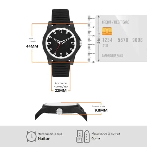Armani Exchange ▫️ Relógio de homem movimento de quartzo com três ponteiros e caixa de 44 mm com bracelete em silicone 6
