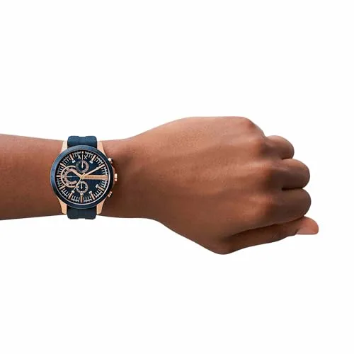 Armani Exchange ▫️ Relógio de homem movimento cronógrafo de quartzo e caixa de 46 mm com bracelete em silicone 2
