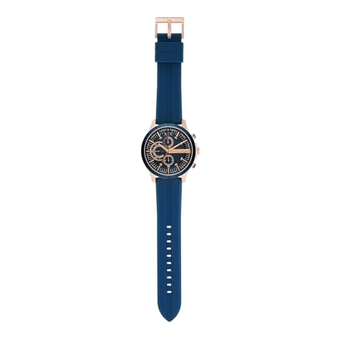 Armani Exchange ▫️ Relógio de homem movimento cronógrafo de quartzo e caixa de 46 mm com bracelete em silicone 5