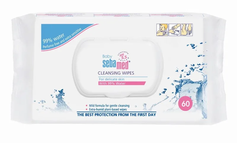 Sebamed ▫️ Toalhetes de limpeza para bebés fórmula 99% sem perfume e sem água, limpeza suave para peles delicadas e sensíveis
