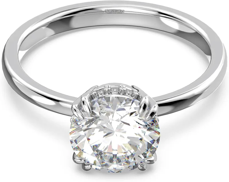 Swarovski ▫️ Stilla, coleção de anéis de cocktail, formato redondo, branco