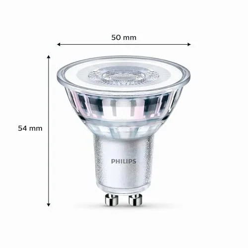 Philips ▫️ Lâmpada tipo spot de 4,6 W (equivalente a 50 W), 355 lúmenes, casquilho GU10, luz branca quente (2700 K) - 6 unidades (embalagem de 1) 3