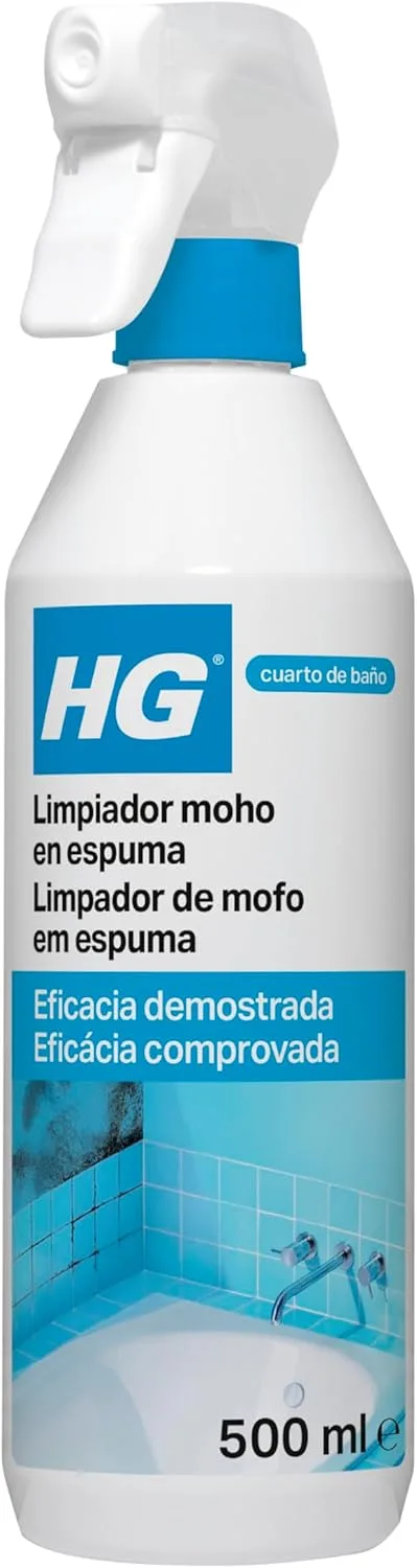 HG ▫️ Espuma Removedor de Manchas de Humidade, Limpa Juntas Negras, Azulejos e Silicone, para Casas de Banho, Cozinhas e Exteriores, 500 ml ()