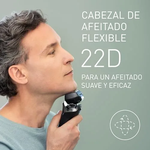 Panasonic ▫️ Série 900+ ES-LS9A Máquina de barbear elétrica de 6 lâminas para barbear a seco e a húmido para homem, com sensor sensível à barba, limpeza automática e sistema de carregamento 6