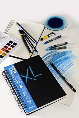 Canson ▫️ XL Art Book, Papel Multitécnica, Grão Suave, 160 g/m², Caderno com espiral, A5 - 14,8 x 21 cm, Branco, 60 folhas 6