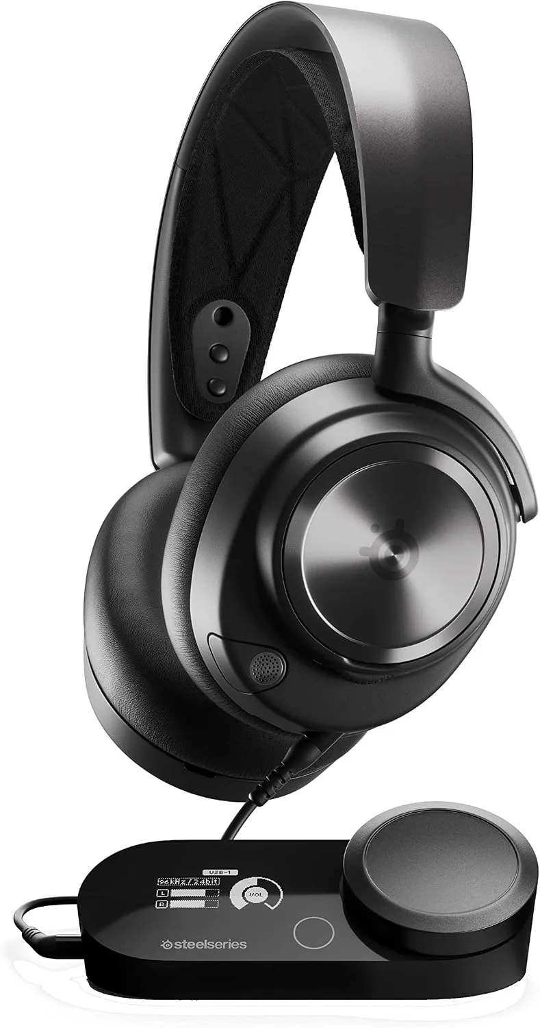SteelSeries ▫️ Arctis Nova Pro - Auscultadores com fio para Xbox - Áudio de alta resolução - Áudio espacial de 360° - GameDAC Gen 2 - Microfone ClearCast Gen 2 - Xbox, PC, PS5, PS4, Switch 2