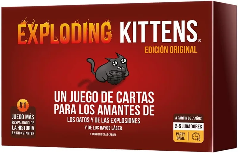 Exploding Kittens ▫️ Asmodee Jogo para crianças e adultos com mais de 7 anos, Jogo de tabuleiro estratégico e humorístico, Não explodir os gatinhos, 2 a 5 jogadores, 15 min, Espanhol