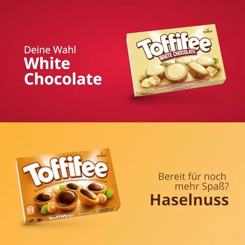 TOFFIFEE ▫️ Chocolate branco, caramelo com avelã e caramelo - 1 x 125 g 7