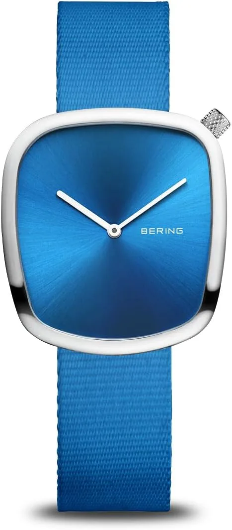 BERING ▫️ Relógio de Quartzo 18034 para mulher com caixa e mostrador em aço inoxidável de 34 mm, bracelete à milanesa, vidro de safira e resistência à água de 3 ATM