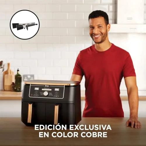 Ninja ▫️ Foodi MAX, Fritadeira de Ar Quente 6 em 1 com Compartimento Duplo, 9,6 L 2
