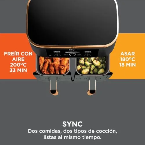 Ninja ▫️ Foodi MAX, Fritadeira de Ar Quente 6 em 1 com Compartimento Duplo, 9,6 L 4