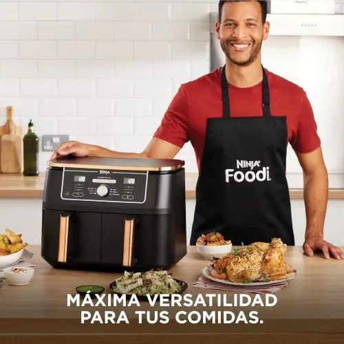 Ninja ▫️ Foodi MAX, Fritadeira de Ar Quente 6 em 1 com Compartimento Duplo, 9,6 L 6