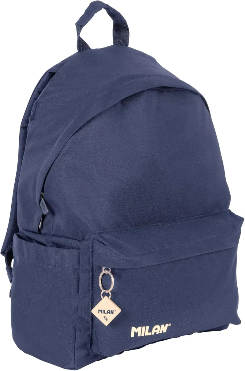 MILAN ▫️ MOCHILA ESCOLAR 2 FECHOS (22L) SÉRIE 1918, AZUL MARINHO