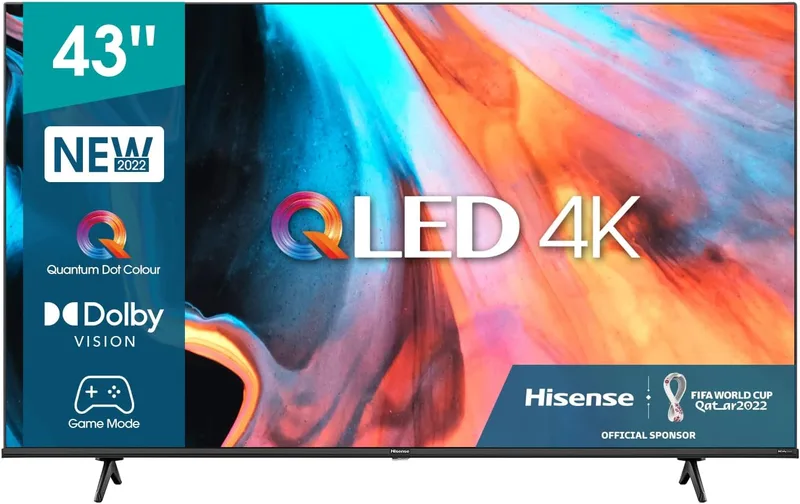 Hisense ▫️ 43E78HQ QLED-TV 109 cm (parte central do pé) - 109 cm - DVB-S 109,2 cm (43") 4K Ultra HD Smart TV Wi-Fi Preto, sistema operativo VIDAA