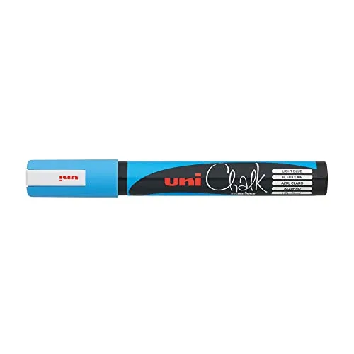 Uni-Ball ▫️ 186203 - Conjunto de marcadores de giz e para janelas, 4 marcadores de giz PWE-5M, ponta redonda de 1,8-2,5 mm 5