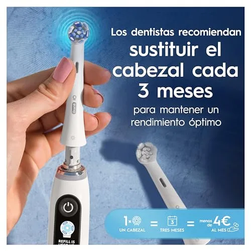 Oral-B ▫️ Série iO Ultimate Clean - Cabeças de substituição originais, embalagem de 8 cabeças de substituição brancas para escovas de dentes elétricas iO, remoção profunda da placa bacteriana 6