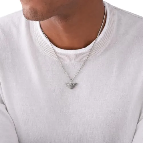 Emporio Armani ▫️ Colar com pendente para homem em aço inoxidável com fecho tipo lagosta 2