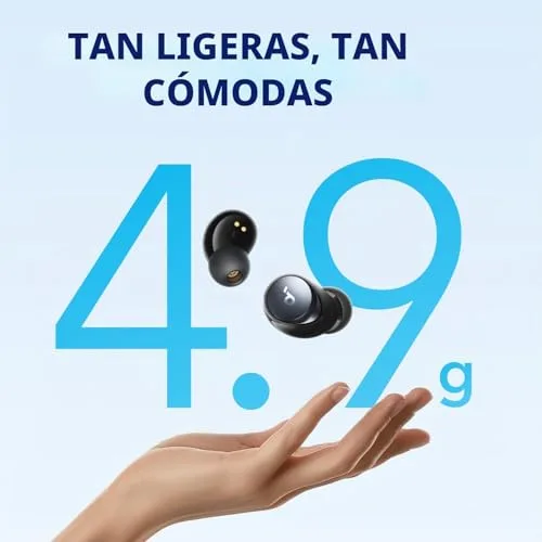 Soundcore ▫️ by Anker Space A40: Auscultadores sem fios Bluetooth com cancelamento de ruído ativo adaptativo, 50 horas de autonomia total, som de alta resolução LDAC, ajuste confortável, 6 microfones, carregamento sem fios, carregamento rápido 6