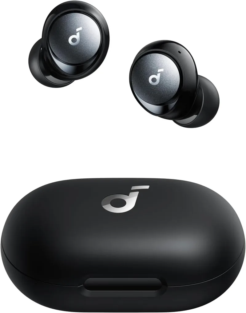 Soundcore ▫️ by Anker Space A40: Auscultadores sem fios Bluetooth com cancelamento de ruído ativo adaptativo, 50 horas de autonomia total, som de alta resolução LDAC, ajuste confortável, 6 microfones, carregamento sem fios, carregamento rápido