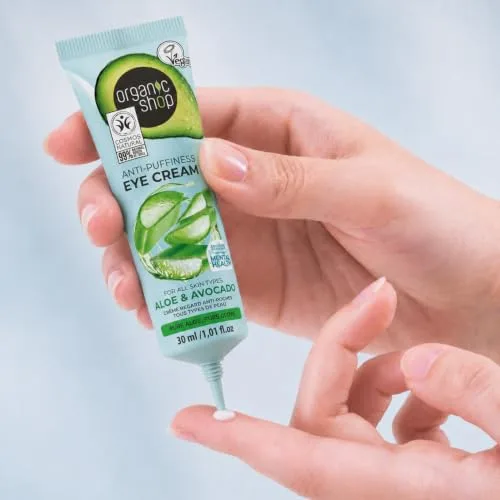 Organic Shop ▫️ CREME ANTI-INCHAÇO PARA O CONTORNO DOS OLHOS, PARA TODOS OS TIPOS DE PELE «ABACATE E ALOE», 30 ML 4