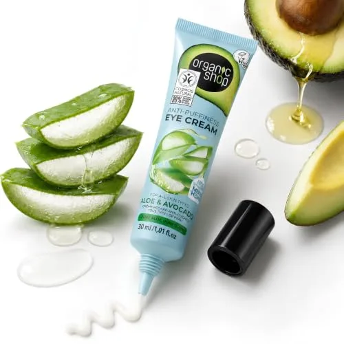 Organic Shop ▫️ CREME ANTI-INCHAÇO PARA O CONTORNO DOS OLHOS, PARA TODOS OS TIPOS DE PELE «ABACATE E ALOE», 30 ML 5