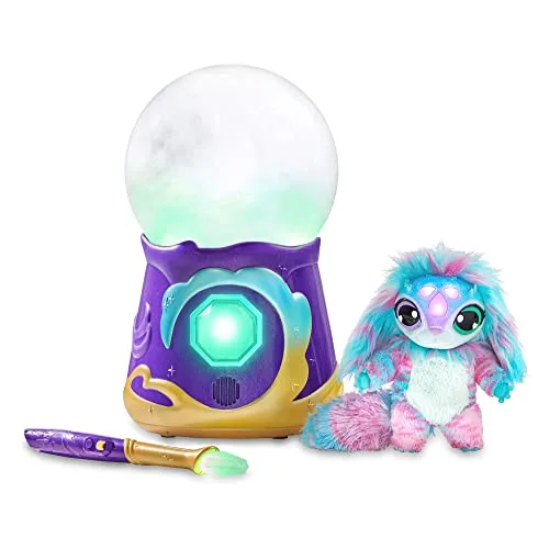 Magic Mixies ▫️ My Crystal Ball Blue, Brinquedo Interativo de Magia, Bola de Cristal mágica com luzes, efeitos e sons, e um boneco de peluche fofinho para cuidar, com acessórios, da marca Famosa (MGX06000) 3