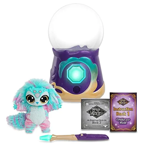 Magic Mixies ▫️ My Crystal Ball Blue, Brinquedo Interativo de Magia, Bola de Cristal mágica com luzes, efeitos e sons, e um boneco de peluche fofinho para cuidar, com acessórios, da marca Famosa (MGX06000) 4
