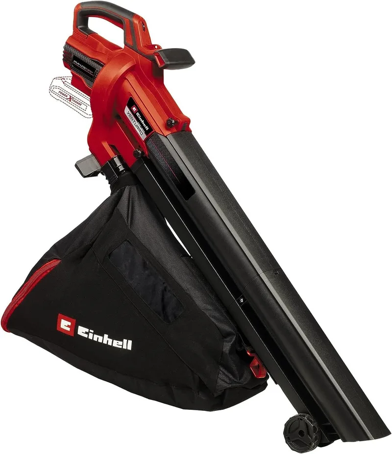 Einhell ▫️ Aspirador de folhas a bateria VENTURRO 18/210 Power X-Change (18 V, potência de aspiração 500 m³/h, saco coletor 45 l, função de sopro até 210 km/h, sem bateria e carregador)