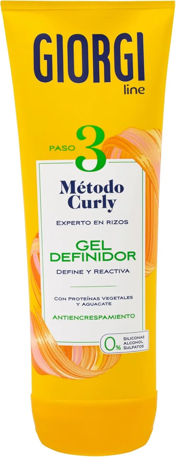 Giorgi Line ▫️ Gel Definidor de Caracóis Método Curly Passo 3 - 250 ml | Define e sela os caracóis com proteínas vegetais e abacate, para um acabamento definido, flexível e sem frizz