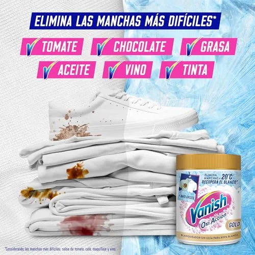 Vanish ▫️ Oxi Advance - Removedor de manchas multifuncional e branqueador para roupa branca, em pó, sem lixívia, 1,2 kg 5