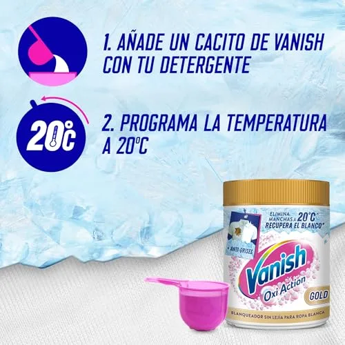 Vanish ▫️ Oxi Advance - Removedor de manchas multifuncional e branqueador para roupa branca, em pó, sem lixívia, 1,2 kg 7