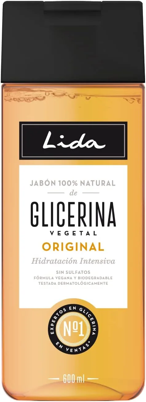 Lida ▫️ Sabonete Líquido de Glicerina 100% Natural: Gel de Banho e Duche: Limpa, Protege e Hidrata em Profundidade todos os Tipos de Pele: Fabricado Tradicionalmente - 600 ml