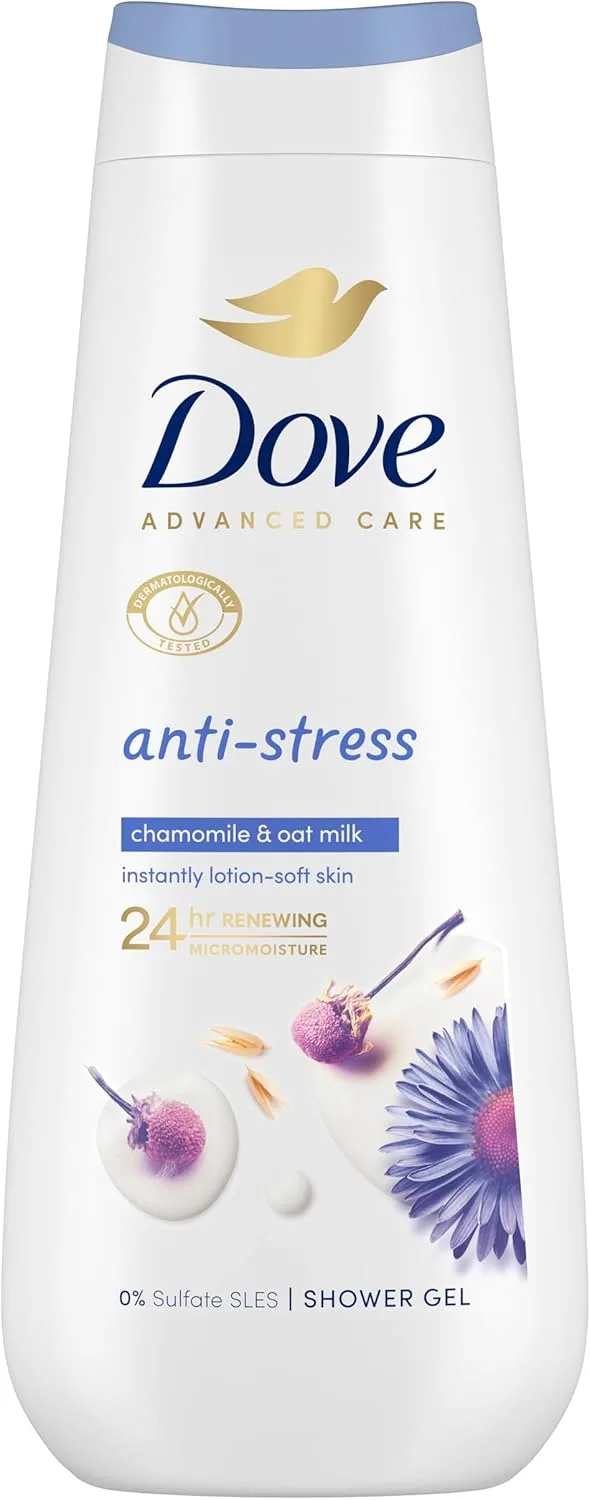 Dove ▫️ Advanced Care Gel de Banho Anti-stress com Leite de Camomila e Aveia 600 ml