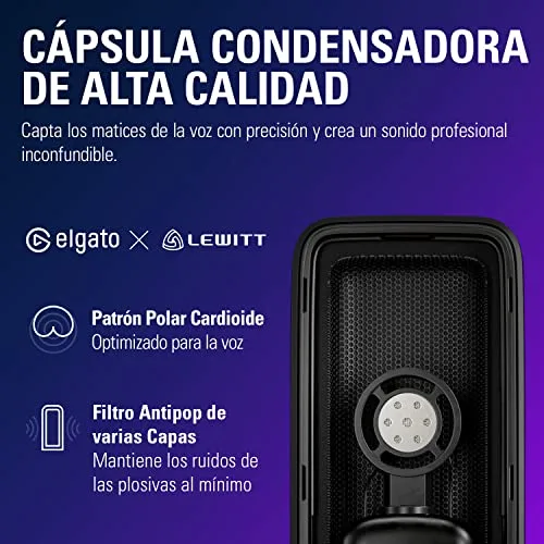 Elgato ▫️ Wave:3 White, microfone de condensador USB 3