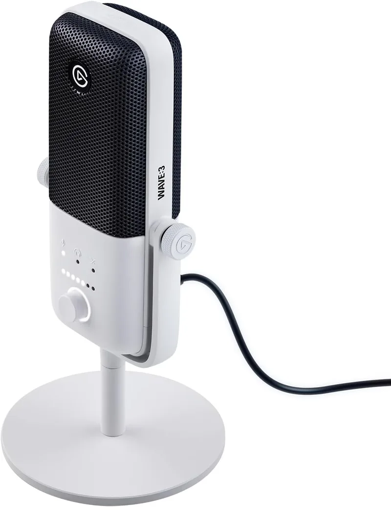 Elgato ▫️ Wave:3 White, microfone de condensador USB