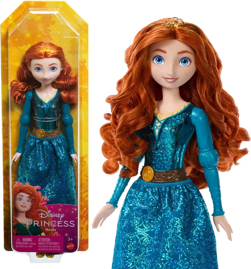 Mattel ▫️ Disney Princess Boneca Merida Princesa Filme Brave, brinquedo +3 anos (HLW13)
