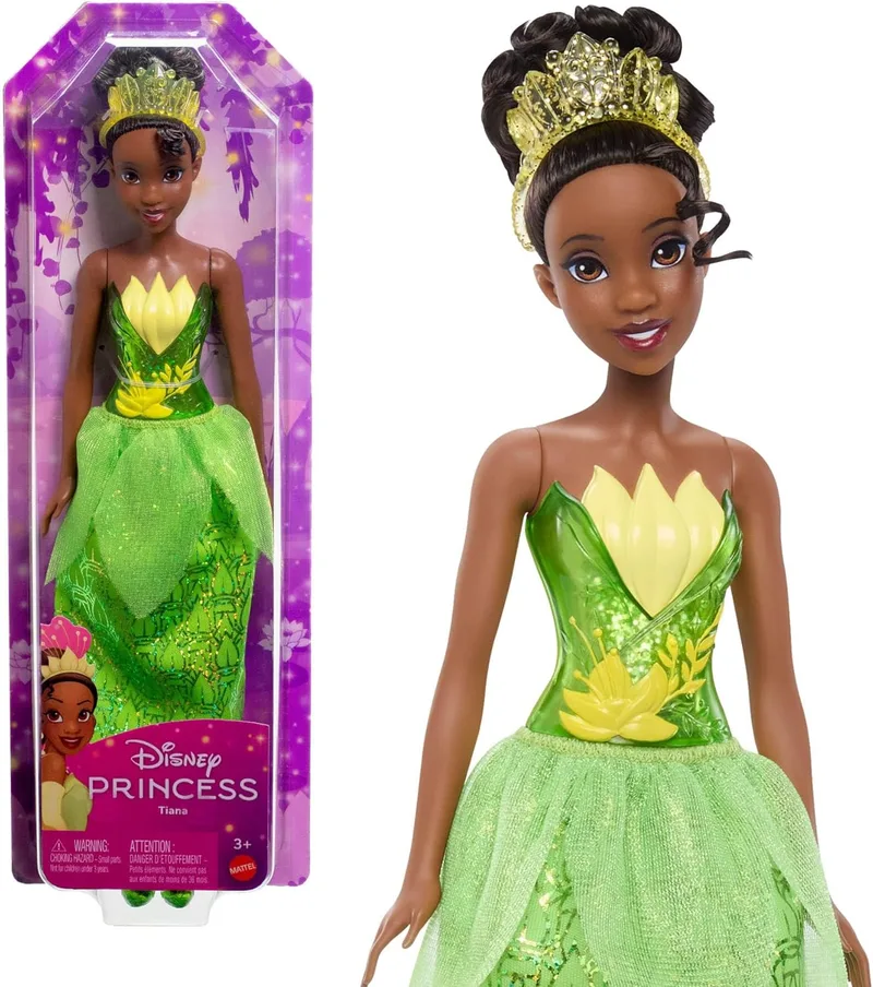 Mattel ▫️ Boneca Disney Princesa Tiana Filme Princesa Tiana e o Sapo, brinquedo +3 anos (HLW04)