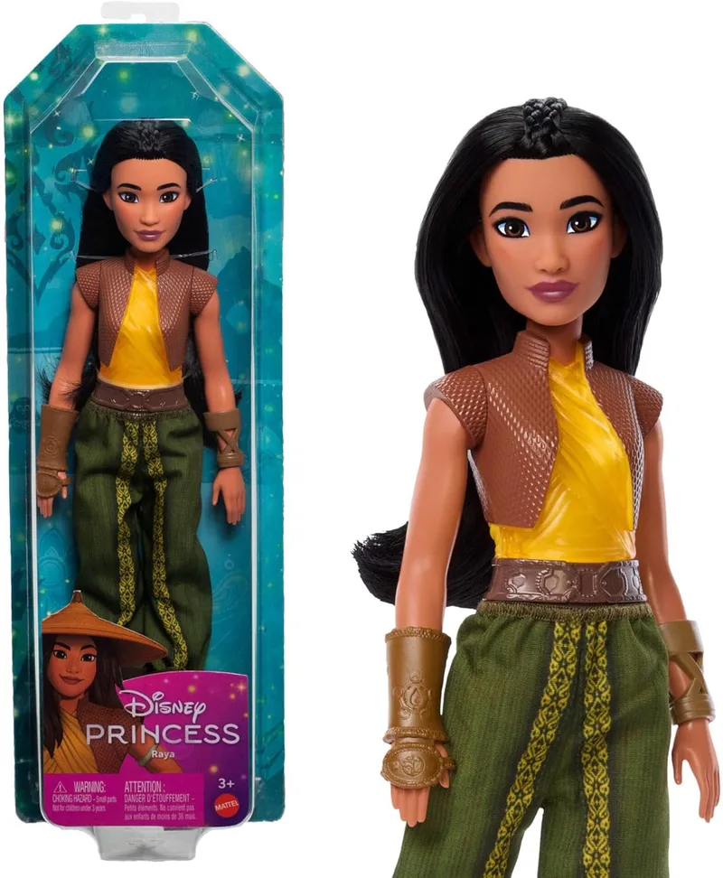 Mattel ▫️ Disney Princess Raya - Boneca da princesa do filme «Raya e o Último Dragão», brinquedo para maiores de 3 anos (HLX22)