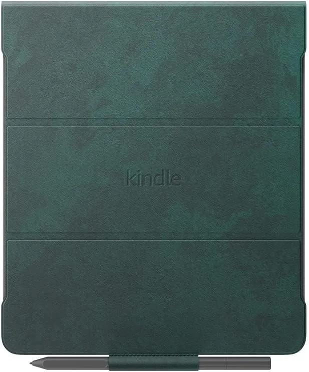 Amazon ▫️ Capa em pele premium para Kindle Scribe, com tampa dobrável e fecho magnético (compatível apenas com o Kindle Scribe) | Design fino e leve | Verde