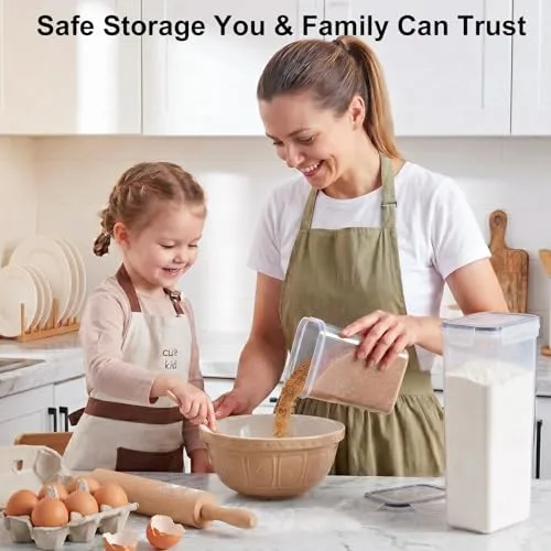 L LONGANCHANG ▫️ 1,6 L Recipientes de Cozinha, Recipientes de plástico para armazenamento de alimentos com tampa hermética, para guardar cereais, massa, arroz e farinha 7